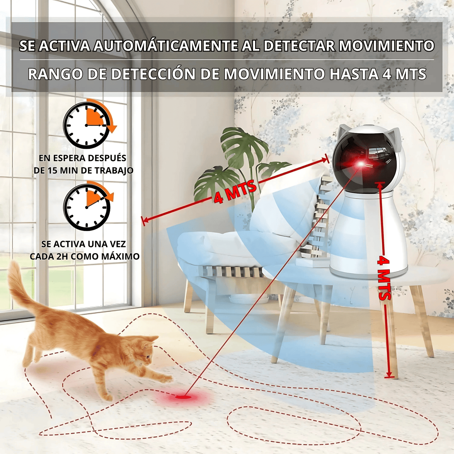 Cat Toys,The 4Th Generation Real Random Trajectory,Motion Activated Rechargeable Automatic Cat Laser Toy,Interactive Cat Toys for Indoor Cats/Kitten/Dogs