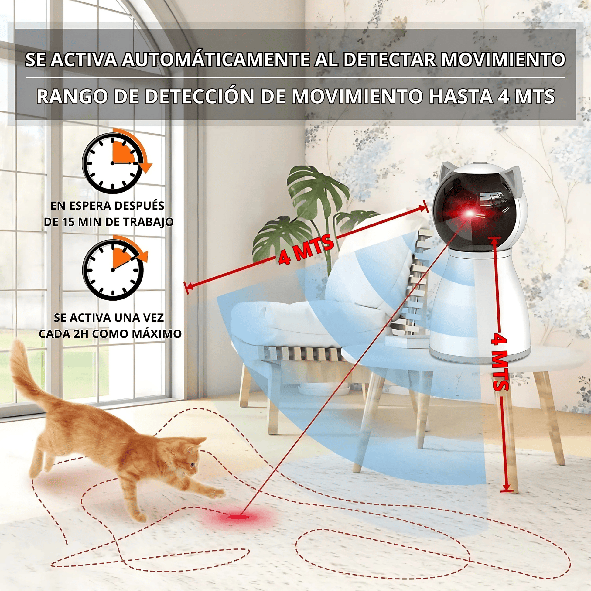 Cat Toys,The 4Th Generation Real Random Trajectory,Motion Activated Rechargeable Automatic Cat Laser Toy,Interactive Cat Toys for Indoor Cats/Kitten/Dogs